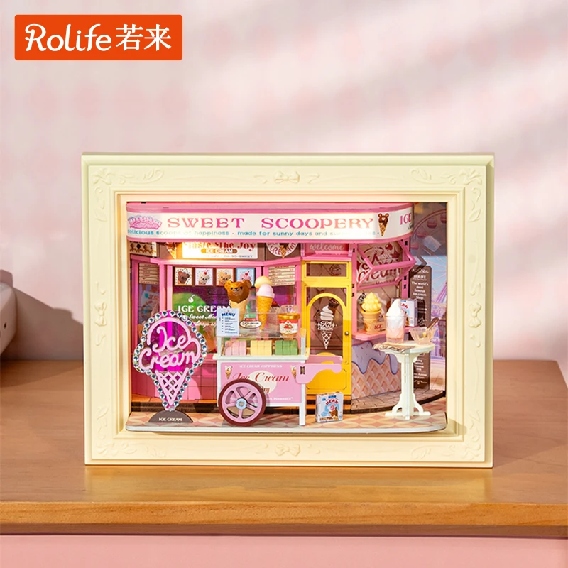 【达人专属】若来DIY木质小屋系列框景物语摆件礼物拼装