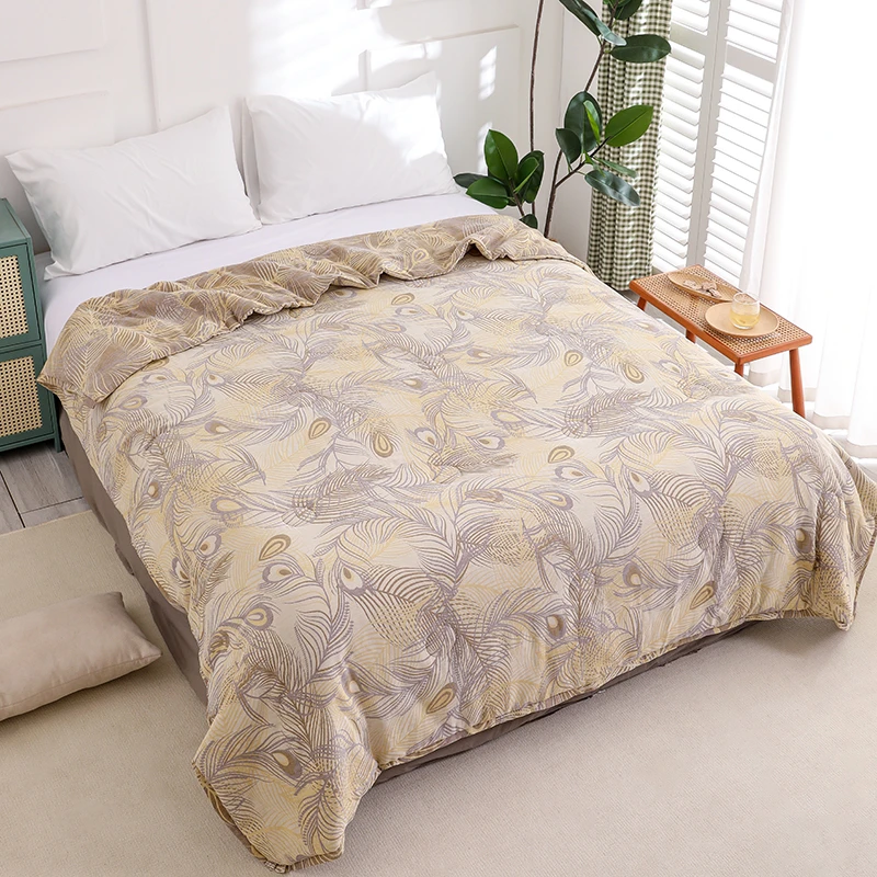 【轻羽-沙发被】120*150全棉双层纱子母被沙发被多功能被