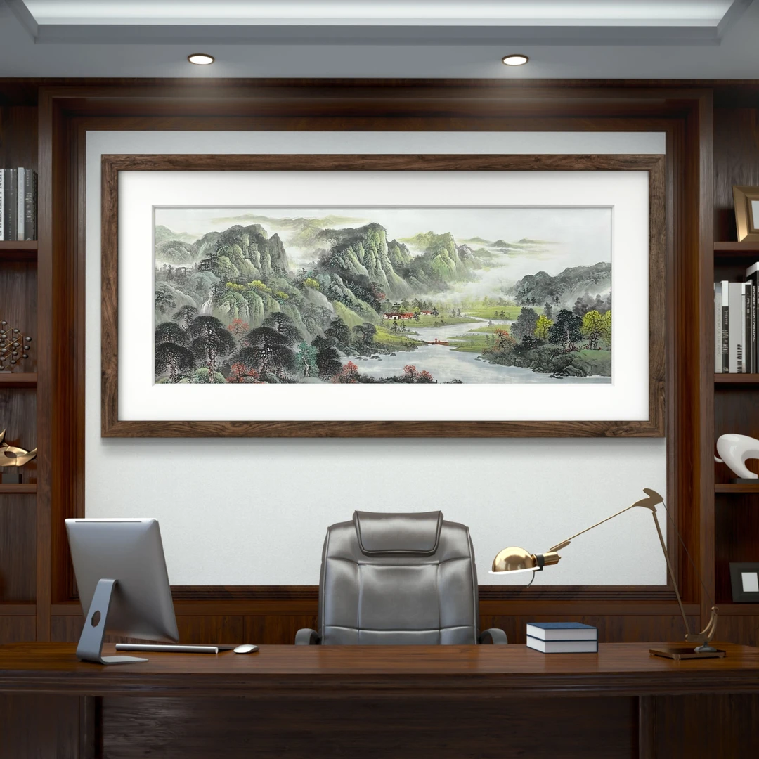 【山水画】张恒禄200*80cm手绘礼盒作品（43）