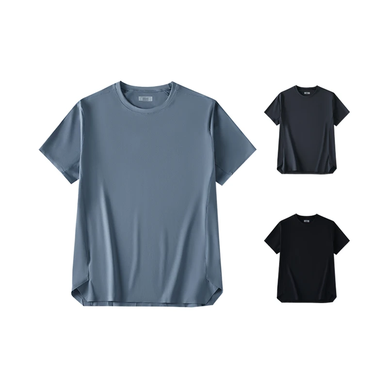 轻奢通勤）25夏季新品男款透气商务休闲短袖速干T恤简约百搭半袖T