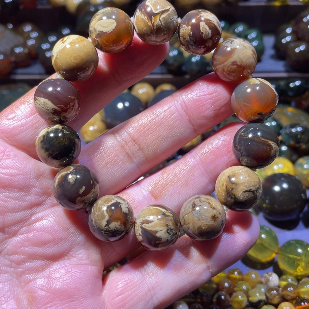 琥珀未镶嵌手链天然