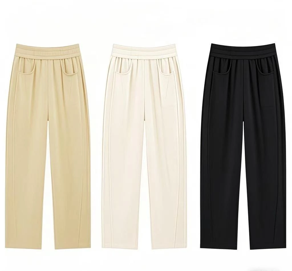 【羊绒+蚕丝】2025早春新款舒适保暖百搭时尚休闲窄版弯刀裤2502