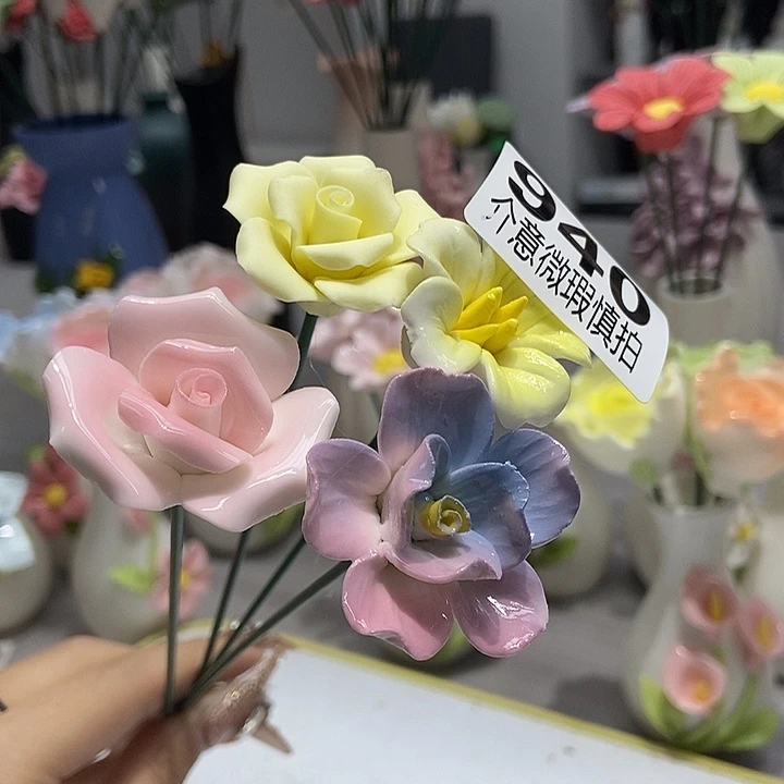 陶瓷纯手工捏花设计