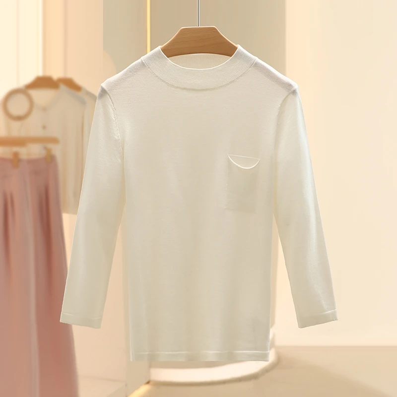 【嘉贝】100~绵羊毛简约显瘦时尚上衣2025春季商场撤柜品牌女装