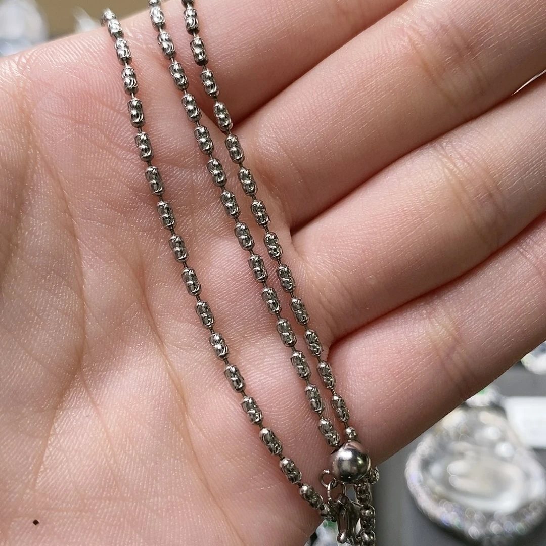 朝***朝石英质玉银S925镶嵌颈饰琳@@