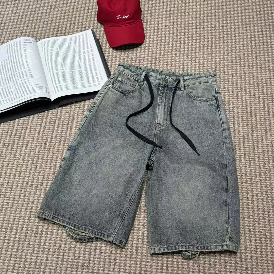 【GUQI】2025新款休闲时尚百搭短裤女休闲百搭牛仔短裤#256052