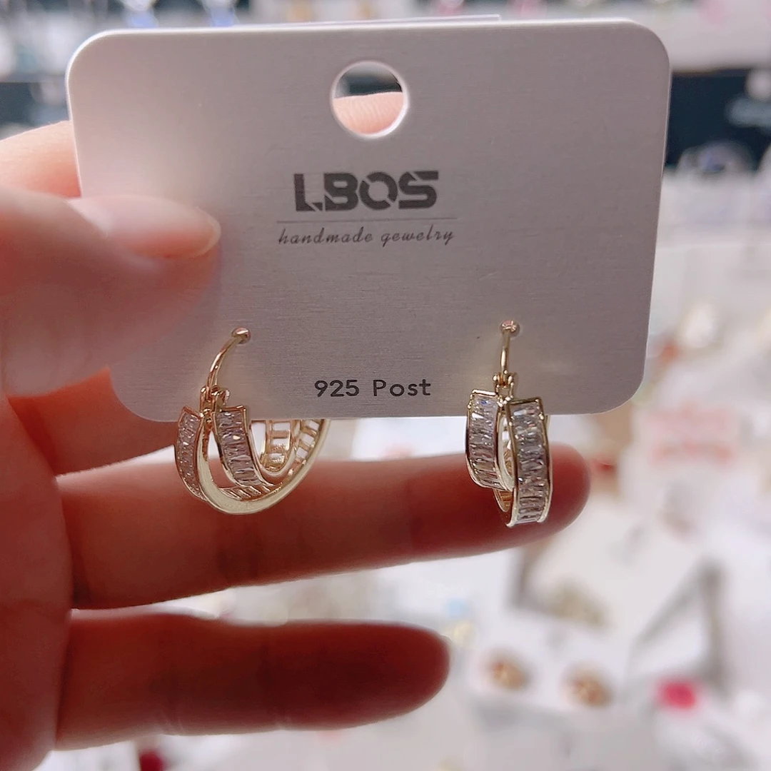 锆石纯铜合金耳环