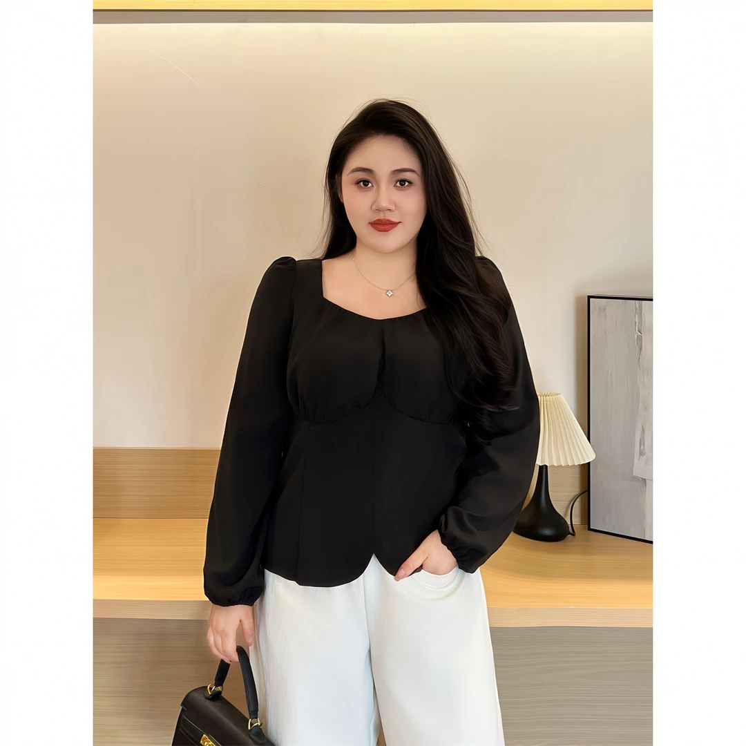 断码捡漏~大码女装秋季显瘦花契200斤胖mm时尚气质小衫15635-F