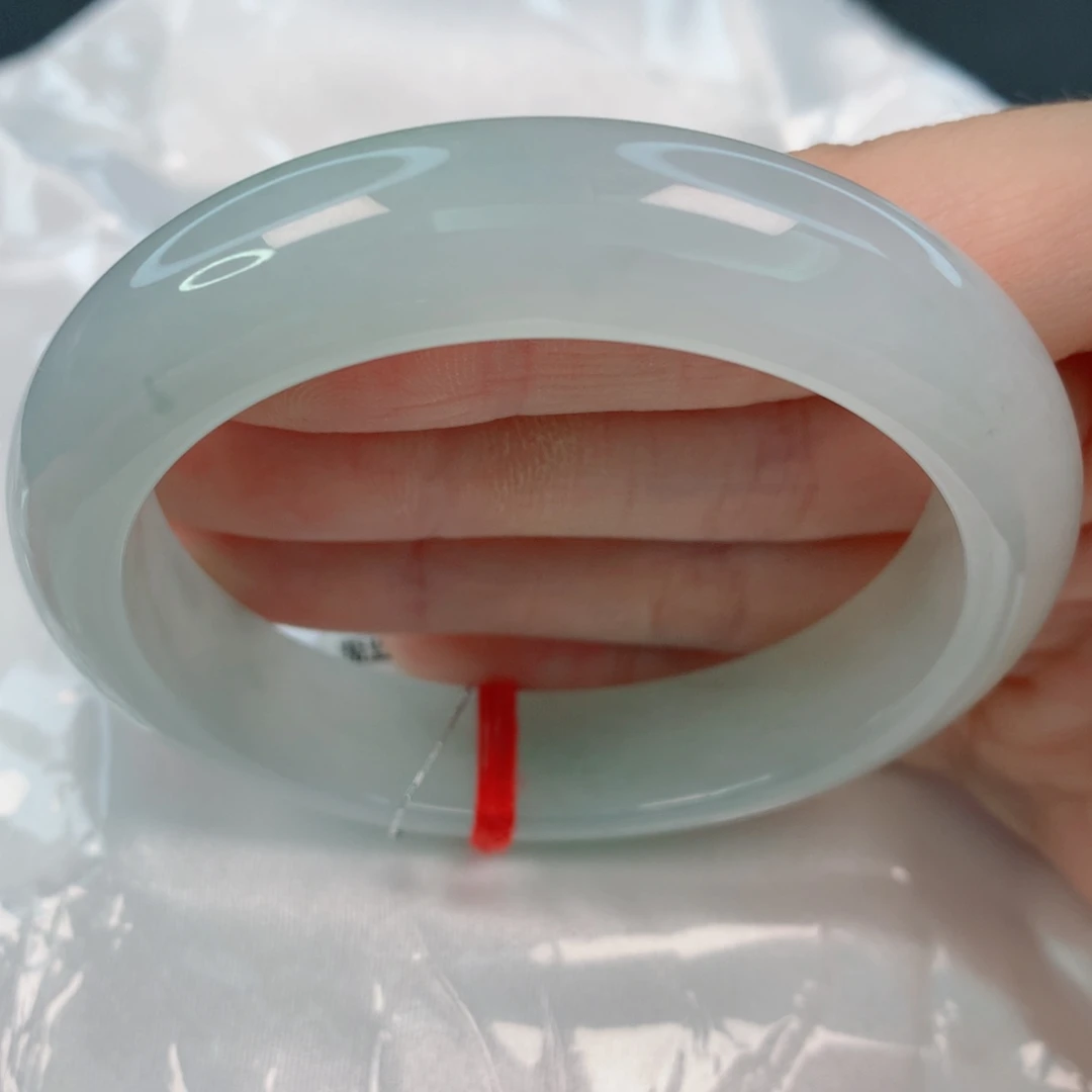 未镶嵌手镯翡翠55.5正圈，白月光整条起胶，强推，022