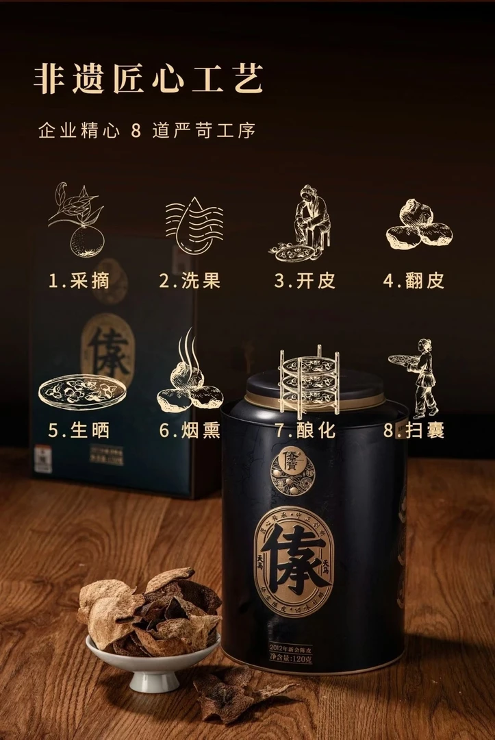 新会核心天马产区陈皮传承系列高品质礼盒装老陈皮茶送礼