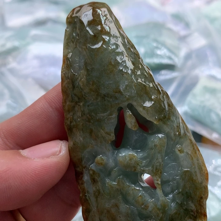 翡翠未镶嵌颈饰保真天然a货翡翠