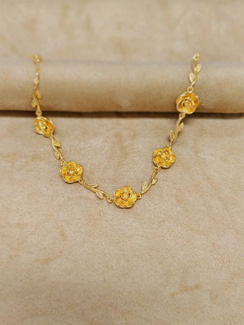 足银手链 足银手链 足银五玫瑰花手链气质轻奢时尚百搭复古