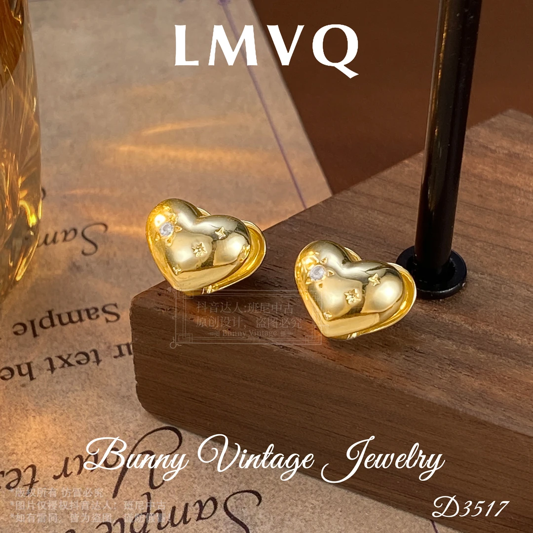 镀K金D3517 法【星光甜心】LMVQ 罗曼维奇限定耳扣