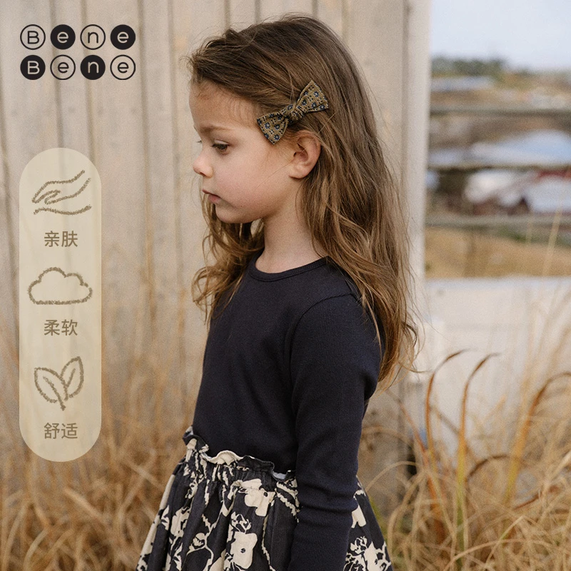 BeneBene（直播）25秋冬新品女童复古简百搭气质Lua蝴蝶结发夹套装