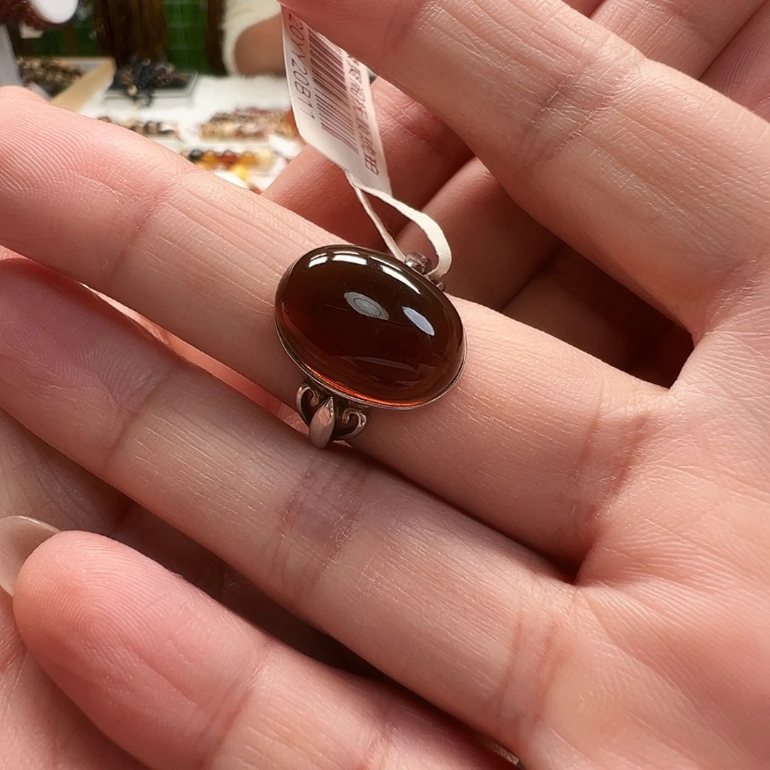 木***木琥珀未镶嵌裸石抚顺琥珀戒指