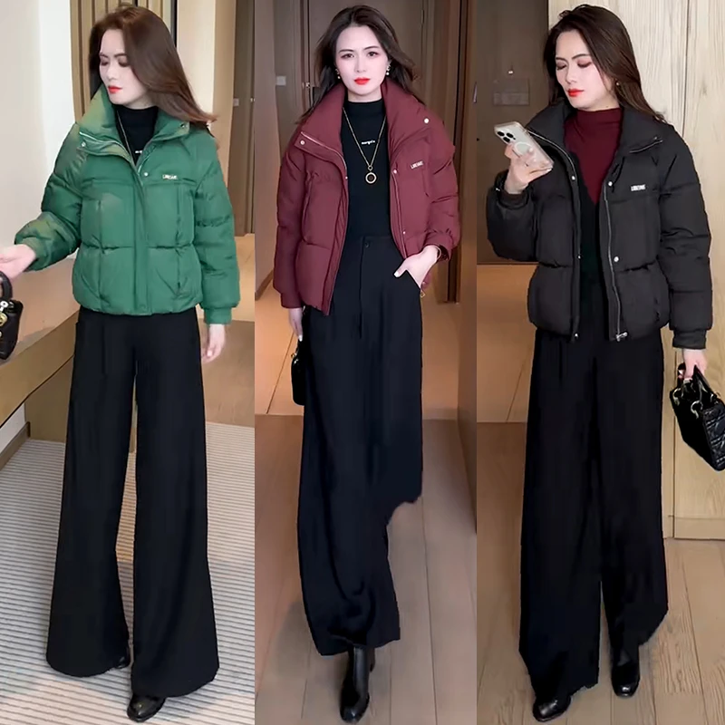 网红爆款棉衣棉服女冬季新款时尚简约宽松休闲面包服保暖棉衣外套