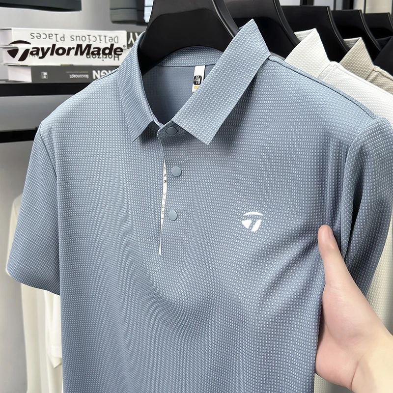 TaylorMade泰勒梅男士夏季透气高端休闲翻领t恤POLO衫短袖上衣