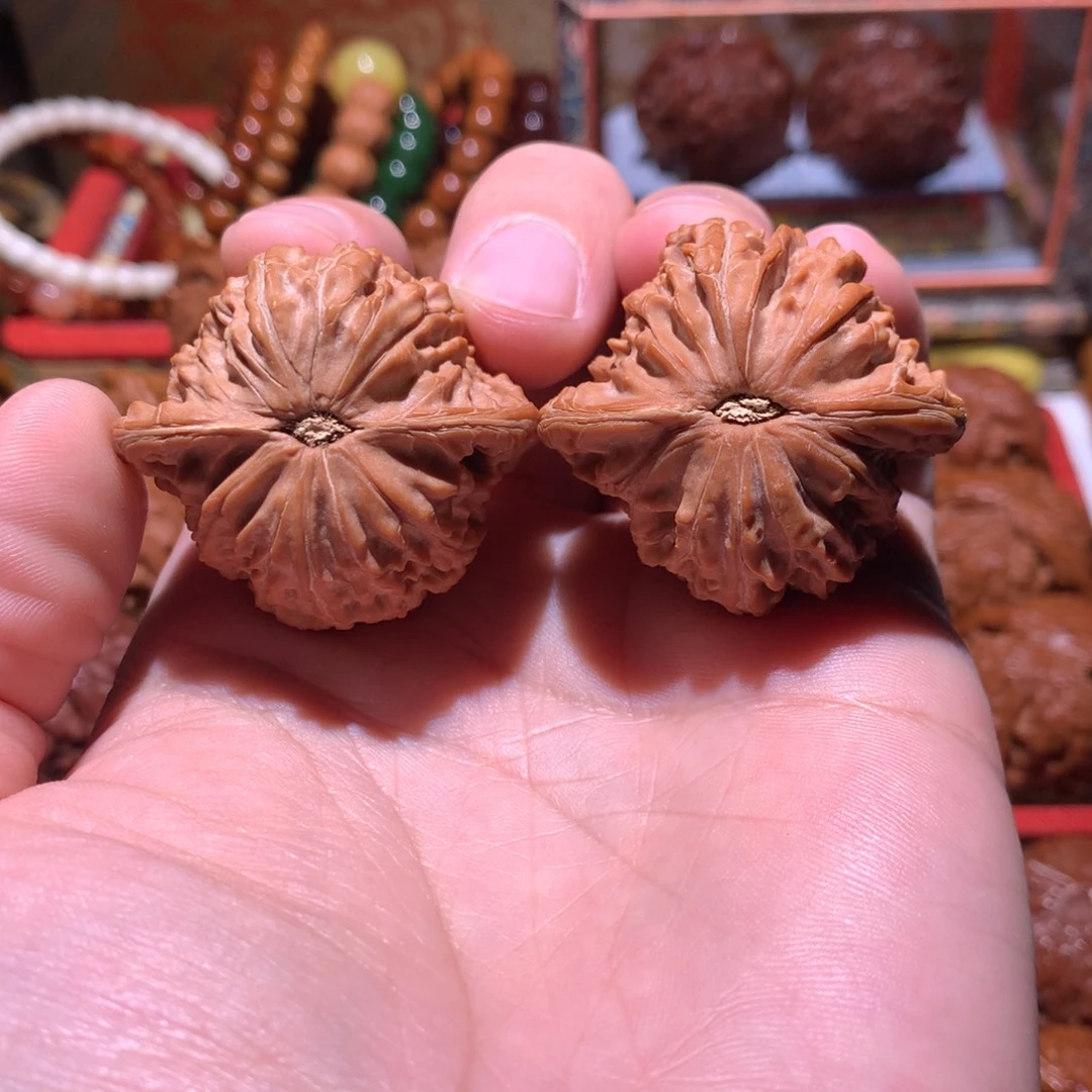 随***&文玩核桃把件40尺全品磨盘狮子头