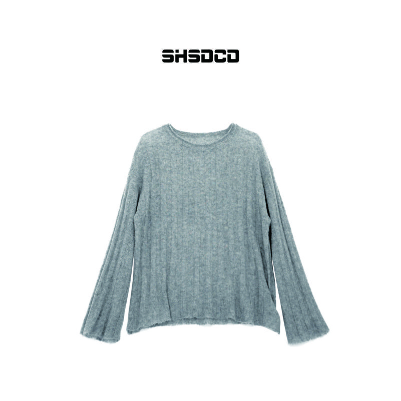 SHSDCD 设计师气质百搭T恤圆领纯色长袖休闲 S251A01045