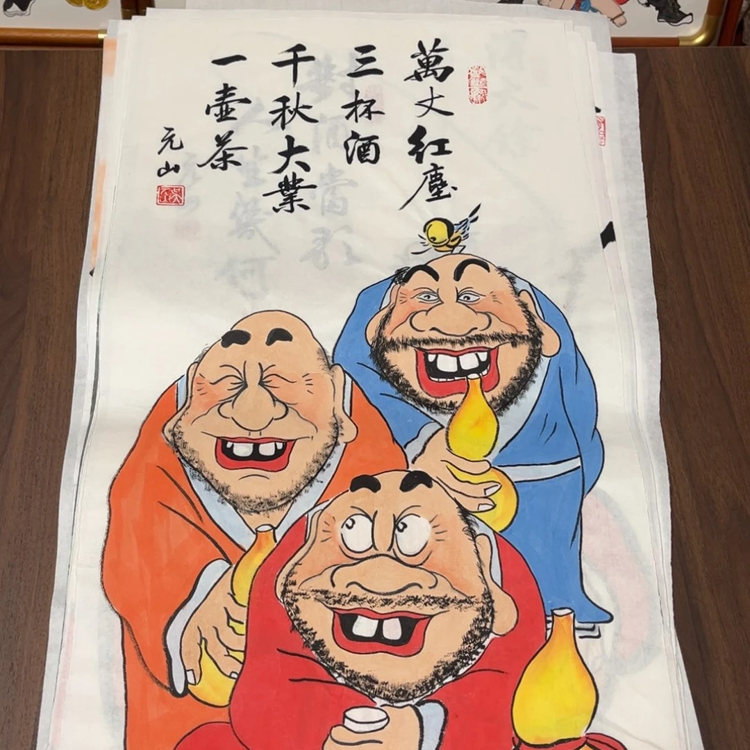 国画纯手绘禅意画作品