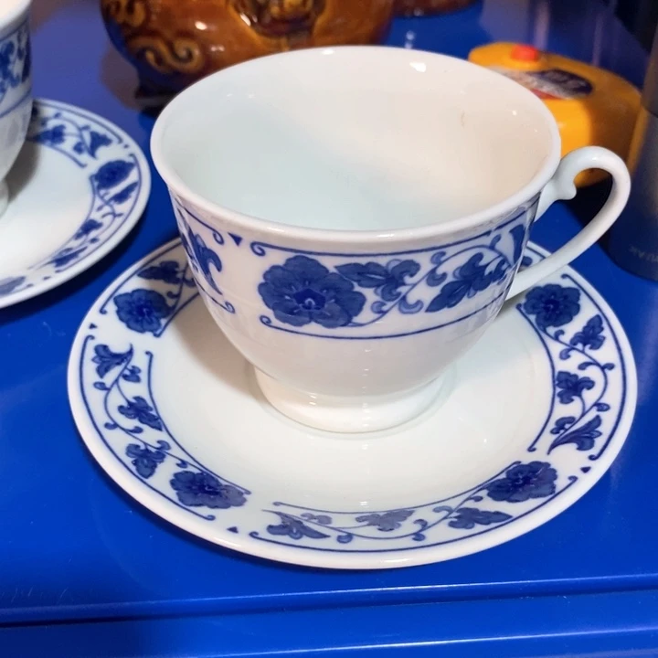瓷片四厂翡翠瓷咖啡杯碟