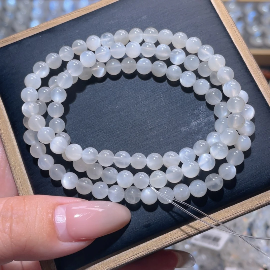 长石手链未镶嵌白月光手链多圈5mm+捡漏价