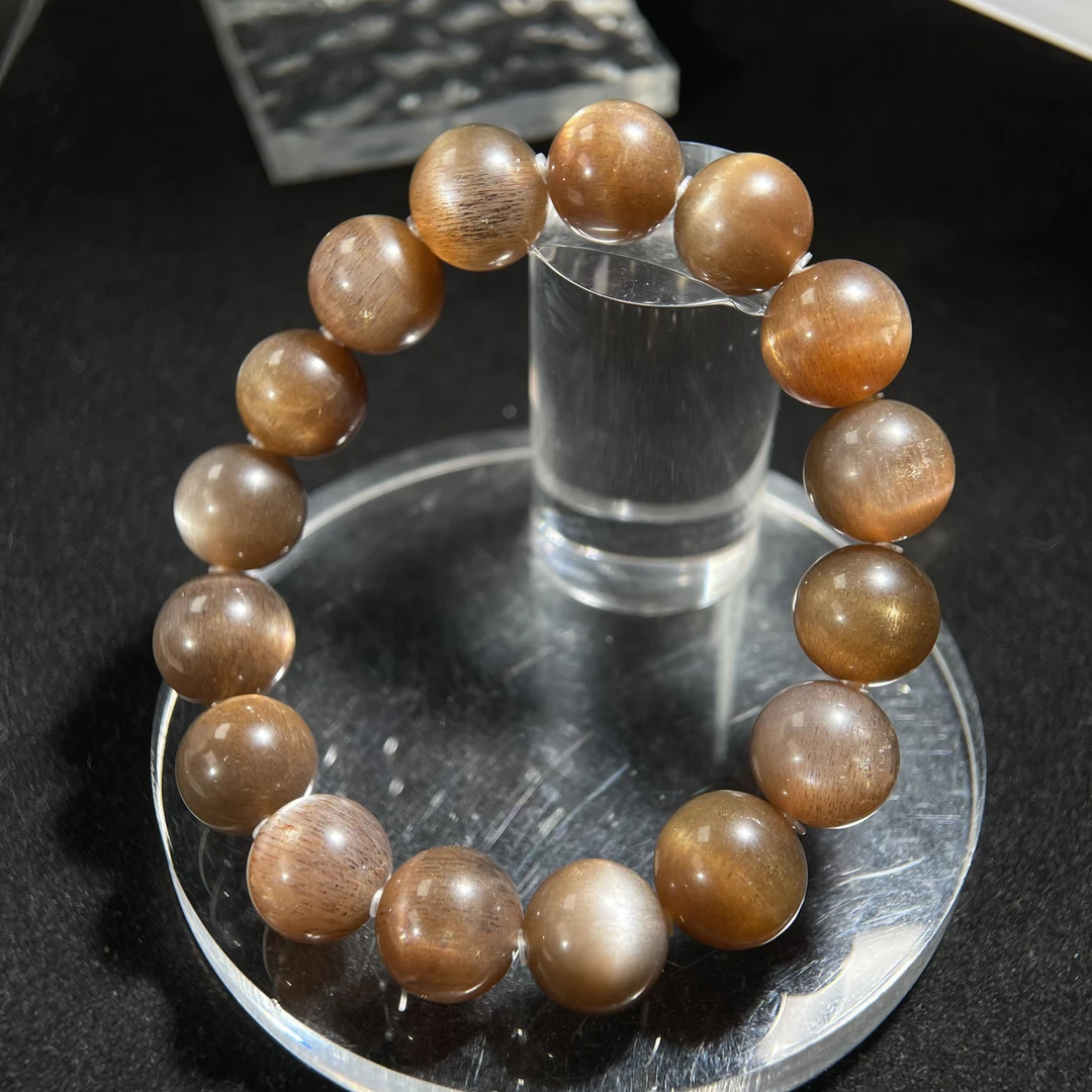 黑金骨干猫眼拉长石手串12mm+ KT25091602