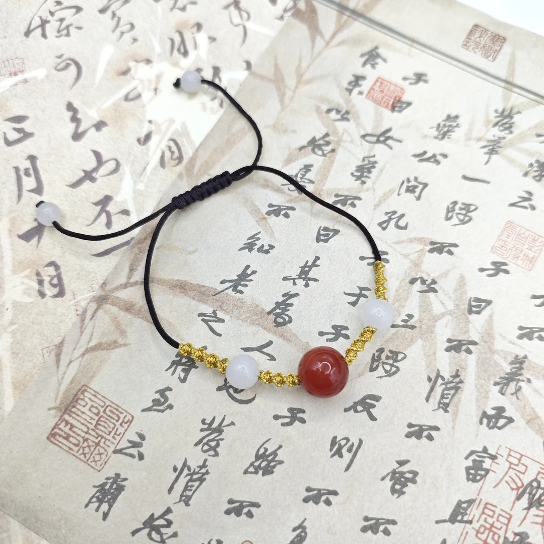 天然玉石 简约经典大方鸽血红手链 多样性发货拍一发一M179