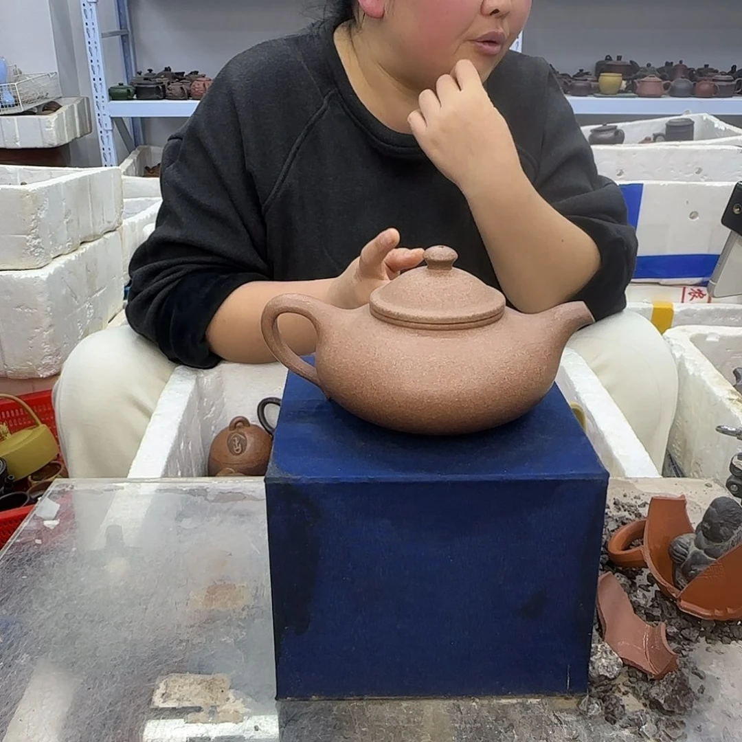 天***方茶壶紫砂宜兴紫砂壶瑕疵处理