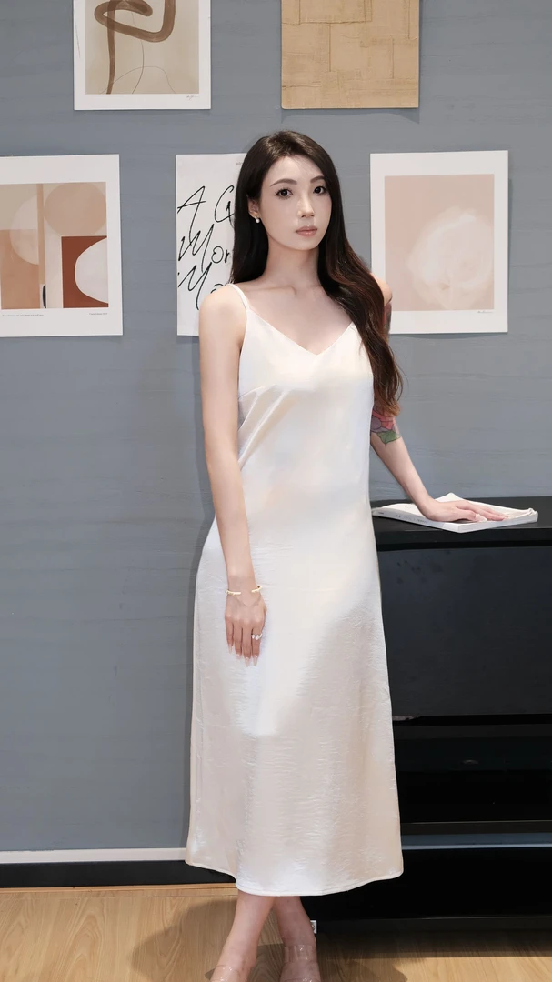 【年中福利款】A字版吊带连衣裙新中式醋酸缎面连衣裙醋酸连衣裙888