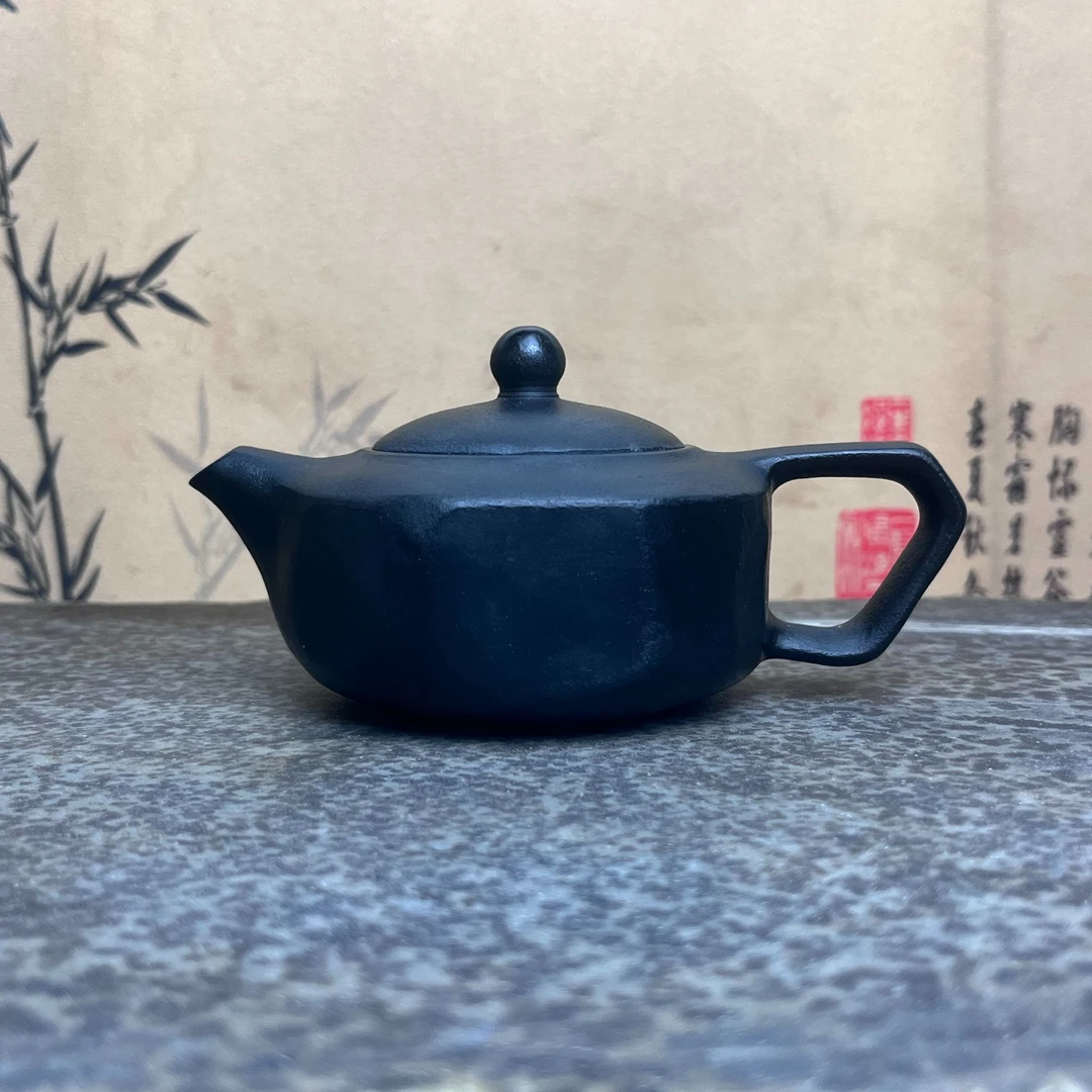 手工雕刻天青水平壶冰碛岩石壶高端简约茶器功夫茶壶茶具泡茶壶