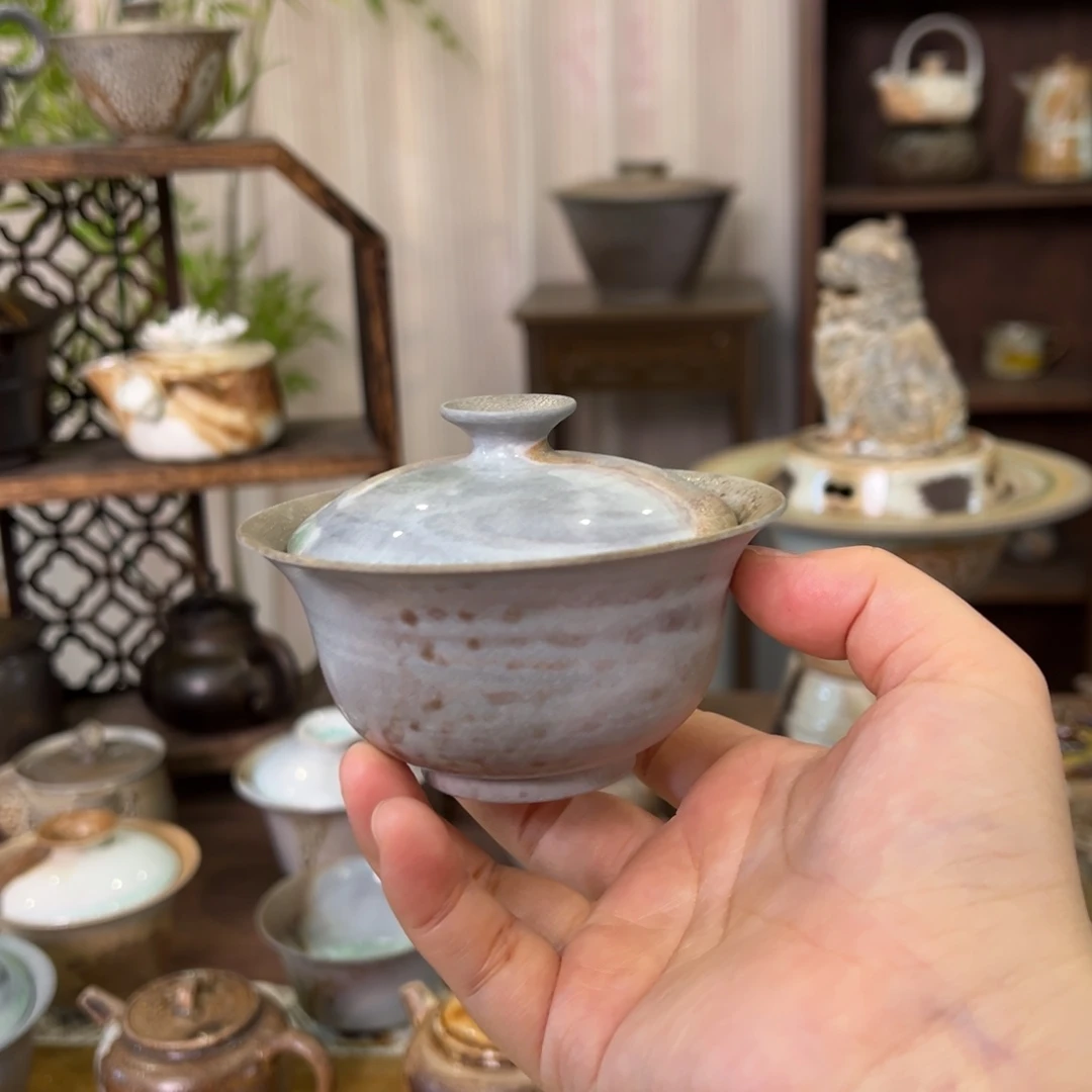 35中白粉紫盖碗精品