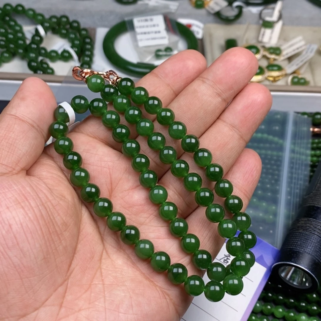 项链未镶嵌和田玉（碧玉）美*8m m