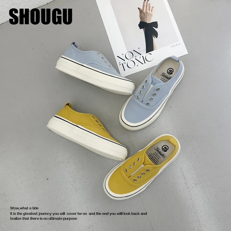 shougu/首谷2025年街拍超火经典款百搭软底纯色套脚休闲鞋一脚蹬