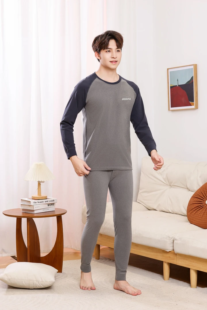 青少年大童秋冬装家居装保暖内衣双面绒套装舒适圆领发热防寒603