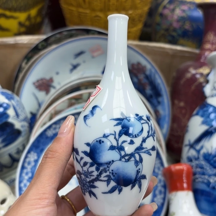 紫砂花瓶瓷器摆件 瓷器摆件