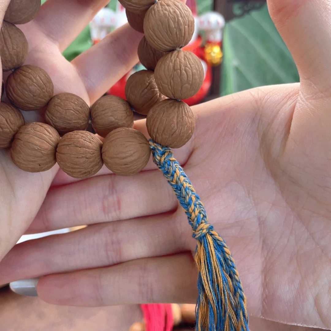 猴头核桃手串编织款凤羽手持