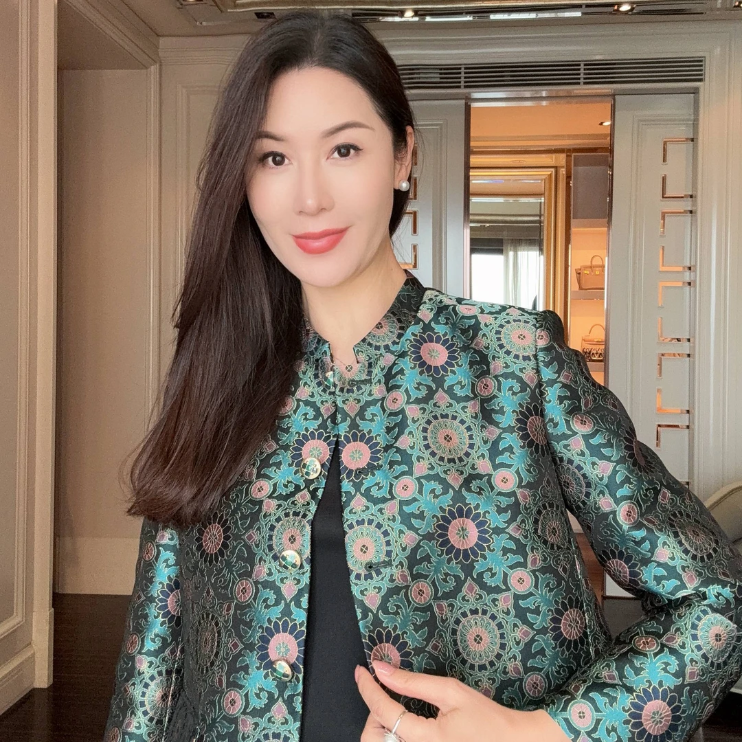 希琳【上久楷大小团花】四重纬织金双领型香风外套CD2167784