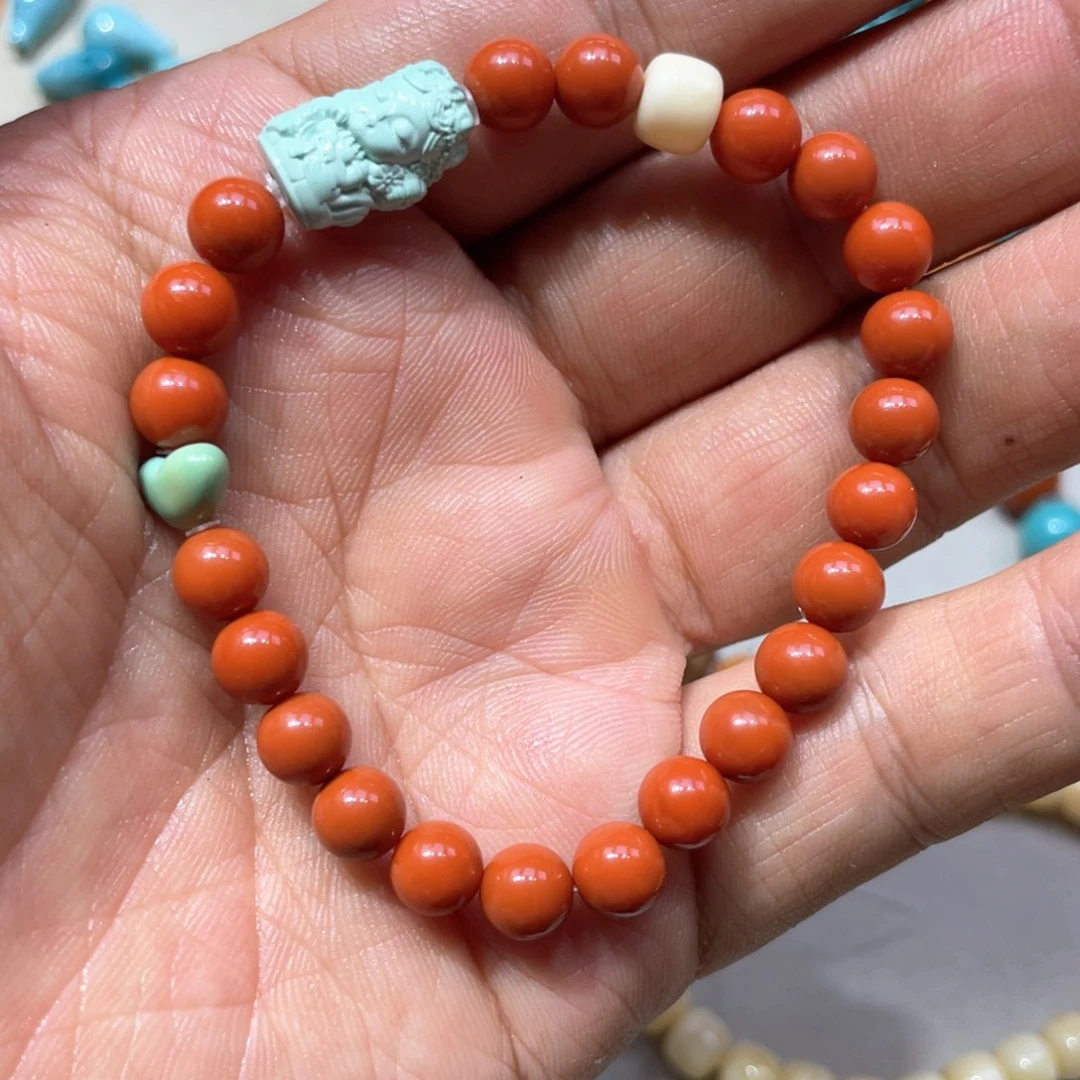 手串未镶嵌南红玛瑙南红手串搭配绿松