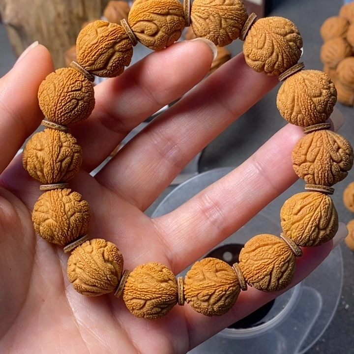 文玩核桃手串秦岭野生龙纹桃核17