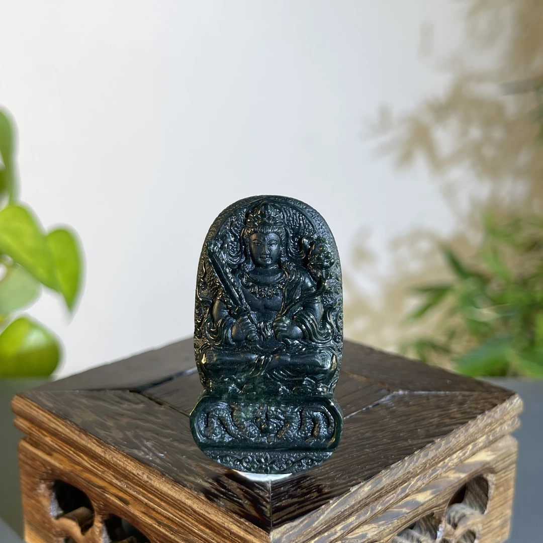JXB18-101 黑色天然翡翠A货  黑-虚空藏