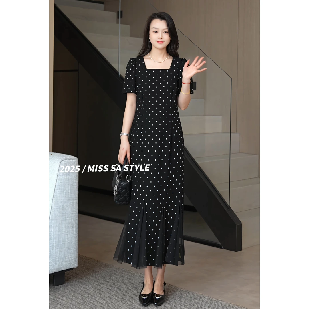 MISS SA波点鱼尾裙夏季新款气质高级显瘦连衣裙25058606