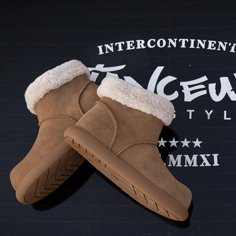 【大土豆】2024新款真皮皮毛一体极简加毛小土豆百搭雪地靴软底