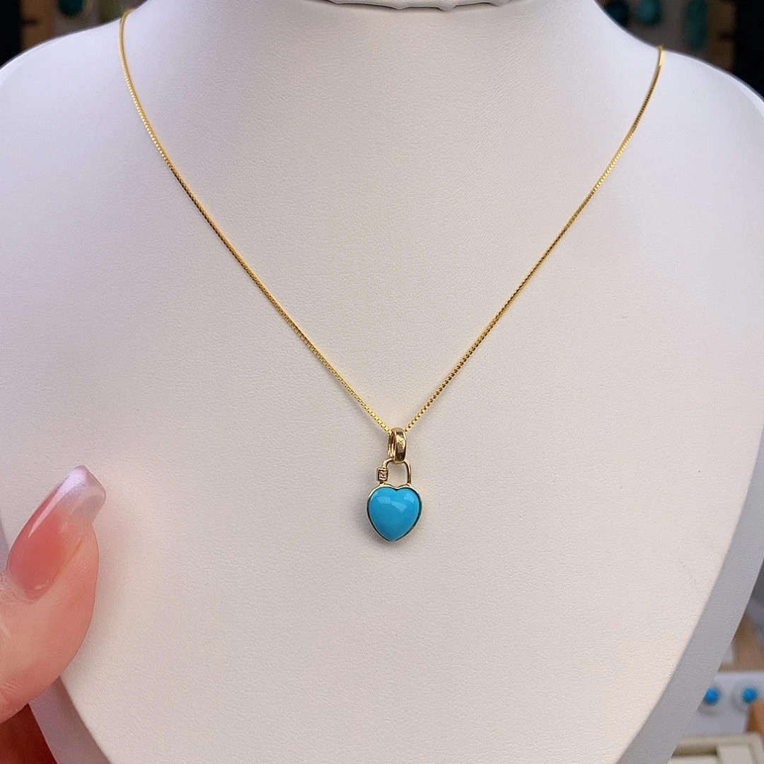 绿松石18K金镶嵌颈饰