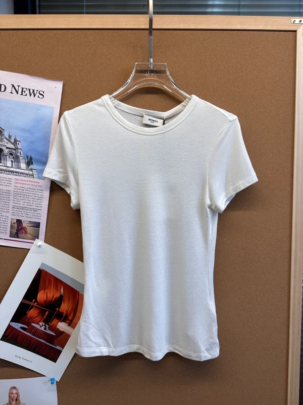 WIWH上衣｜莱赛尔➕绵羊毛舒适简约面膜T恤1E559