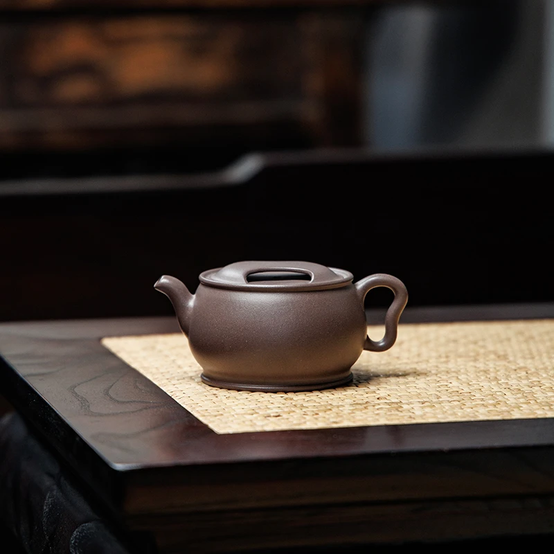 宜兴原矿半手工紫砂壶 高端茶器 中品王蕾 牛盖 天青泥PH12305