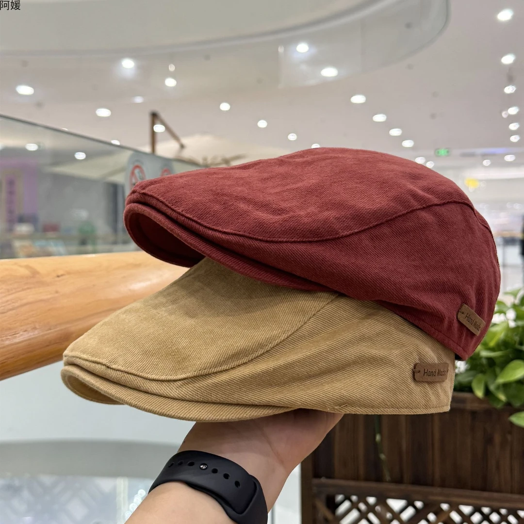 英伦风复古前进帽女春秋季百搭反戴贝雷帽时尚大头围脸小贝雷帽