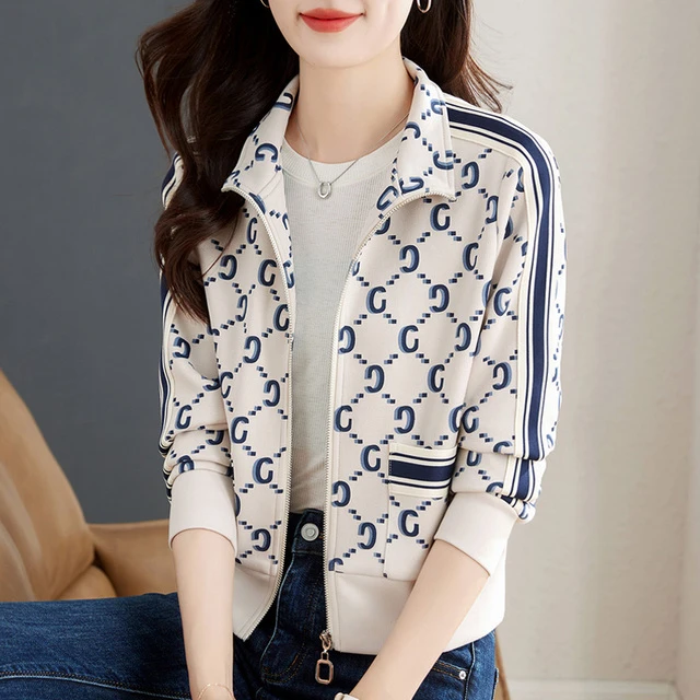 立领开衫卫衣外套女春秋款2025新款春季时尚洋气爆款女装宽松上衣