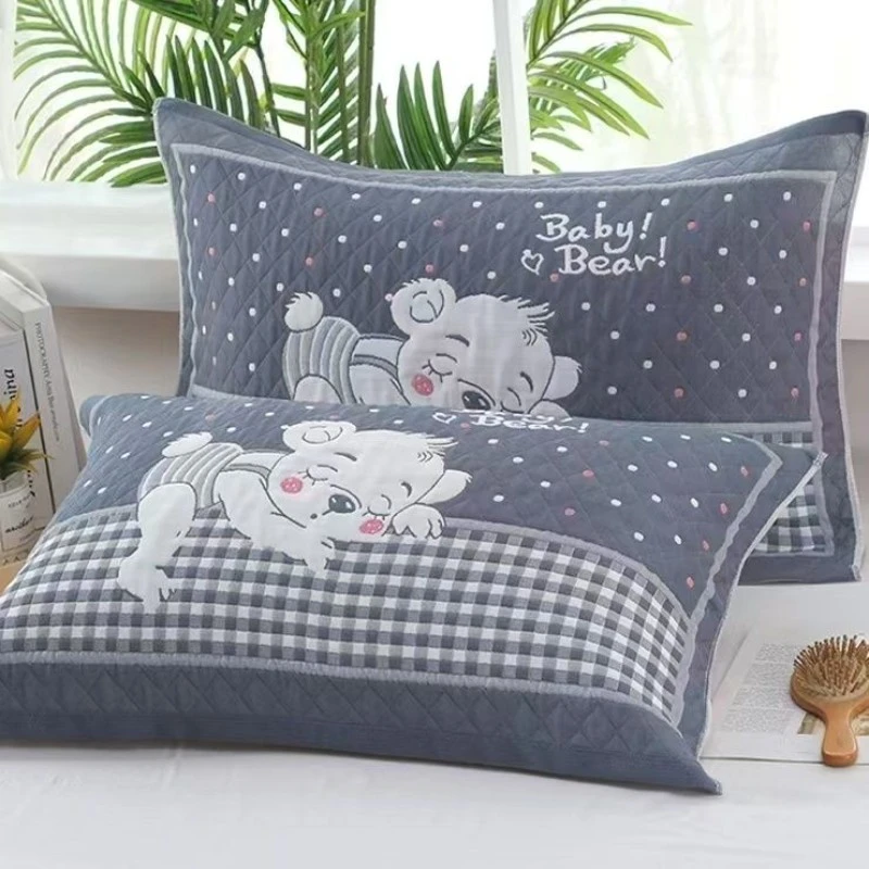 一对装纱布枕巾一对成人情侣枕头巾柔软加厚吸汗四季欧式AAA