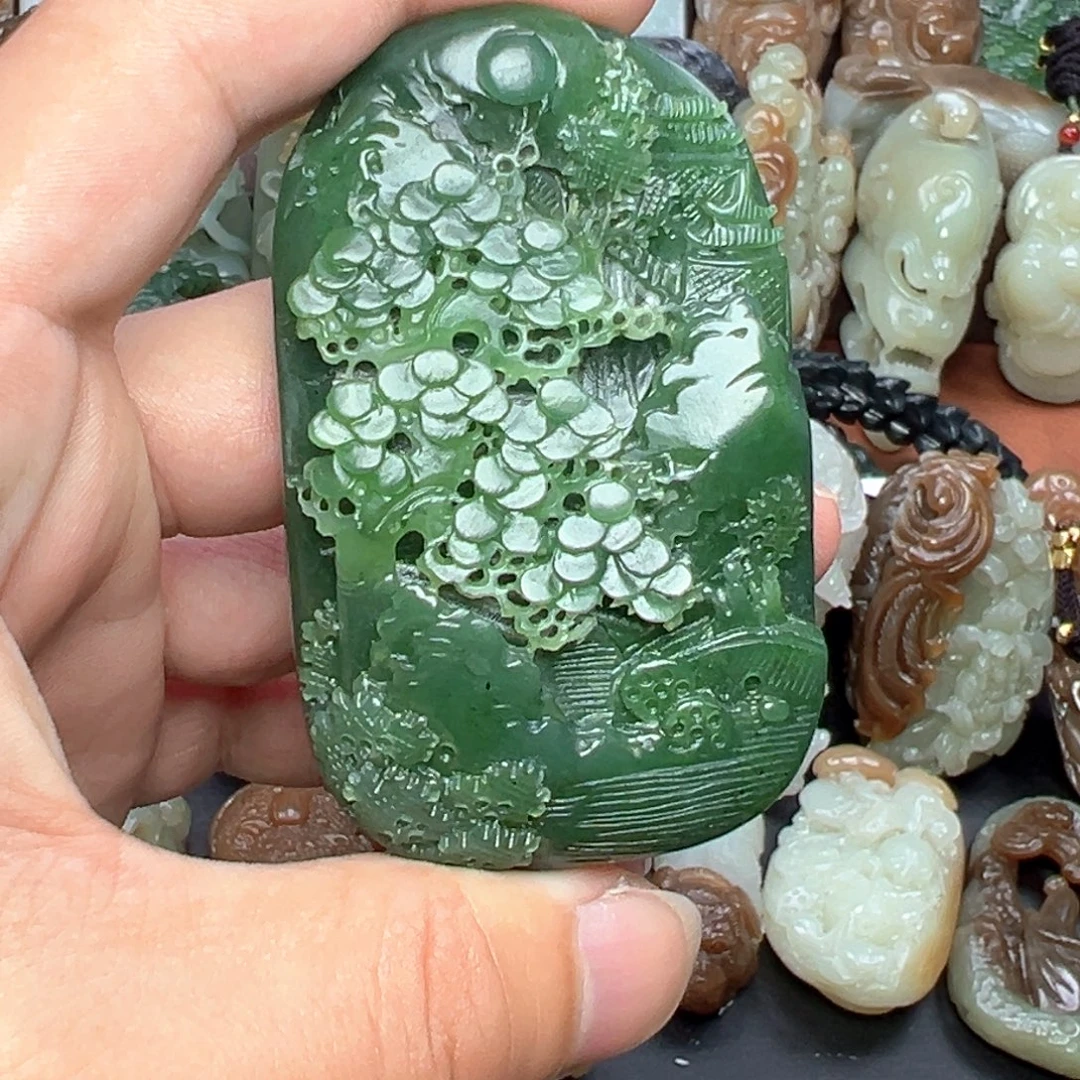 和田玉未镶嵌挂件